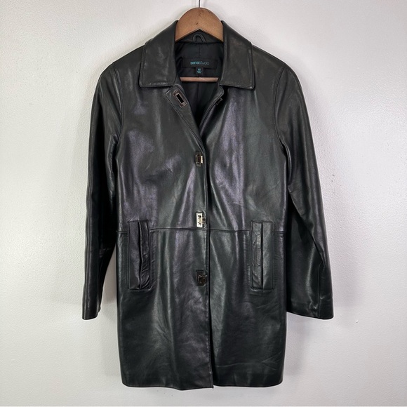 Siena Studio Quarter Length‎ Leather Jacket Black Size XS - Picture 1 of 10